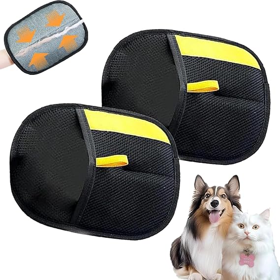 Double Sided Pet Grooming Gloves Hair Removal Tools,effective hair removal Reusable Dog & Cat Hair Remover Glove multifunctional Remove static electricity Cleaning, Hair Removal, Grooming Gloves
